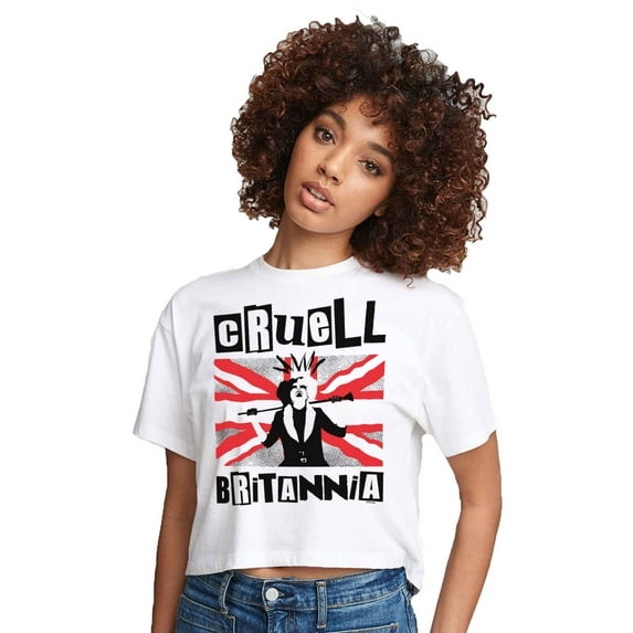 Cruell Britannia - Juniors Cropped Cotton Blend T-Shirt