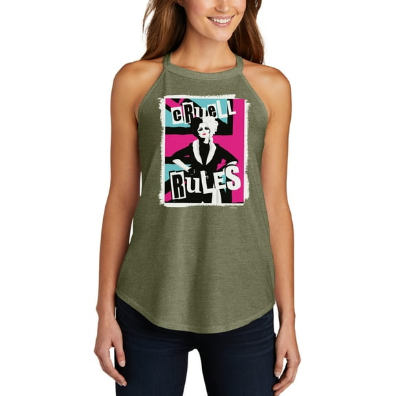 Cruell Rules - Juniors High Neck Tank Top