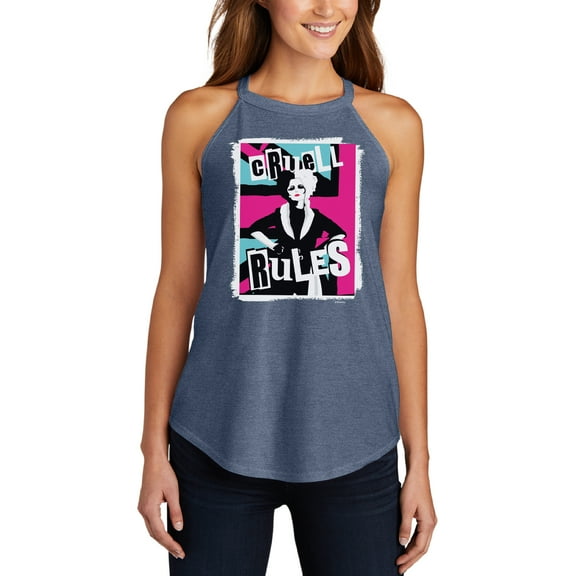Cruell Rules - Juniors High Neck Tank Top