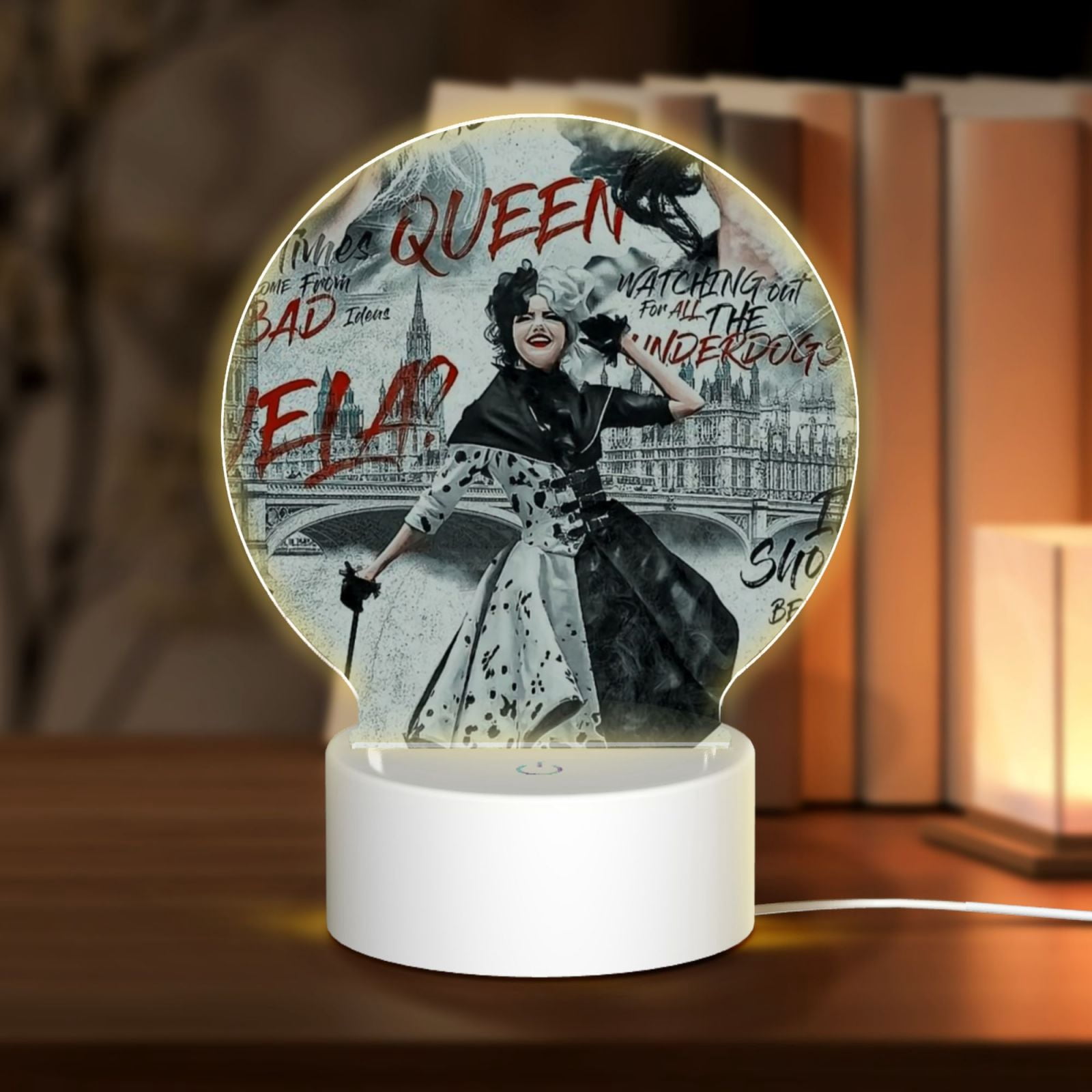 Cruella Anime Round Acrylic Night Light Is Suitable For Rooms ...