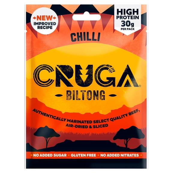 Cruga Chilli Biltong - Gluten Free 60g, Imported from Britain