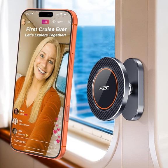Cruise Alloy Phone Holder Mount Magnetic Travel Tripod for Cabin Wall, Cruise Essentials 2025, Versatile Cloth Hat Bag Hooks, 2026 Cruise Ship Accessories Gift Compatible with MagSafe iPhone 12-17