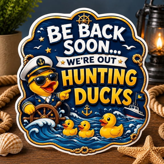 Cruise Duck Be Back Soon Door Magnet, Hide Seek Sign, Funny Vacation Decor Gift