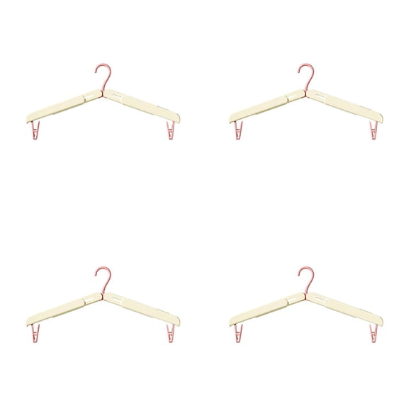 Cruise Essentials 2026,Foldable Adjustable Clothes Hangers Set, Space Saving Travel Hangers with Clips, Retractable Design for Adult Clothing, 4 Hangers