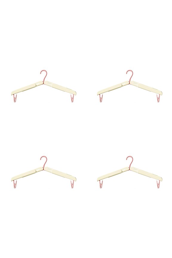 Cruise Essentials 2026,Foldable Adjustable Clothes Hangers Set, Space Saving Travel Hangers with Clips, Retractable Design for Adult Clothing, 4 Hangers