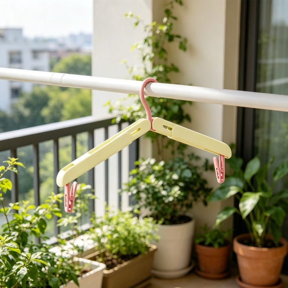 Cruise Essentials 2026,Foldable Travel Hangers with Anti-Slip Clips, Hidden Retractable Multi-Purpose Garment Hanger, Space Saving Portable Drying Hanger for Travel 1PC