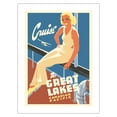 thumbnail image 1 of Cruise the Great Lakes - Canadian Pacific Steamships - Vintage Ocean Liner Travel Poster by Peter Ewart c.1940s - Fine Art Matte Paper Print (Unframed) 24x32in, 1 of 4