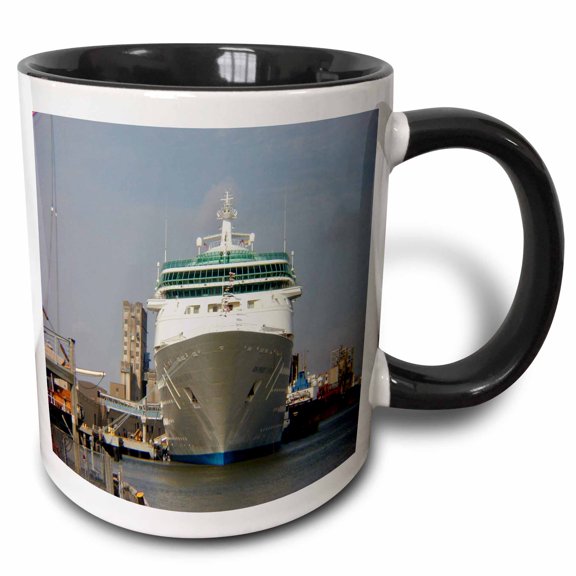 3drose, Cruise Ship, 11oz Two-tone Black Mug