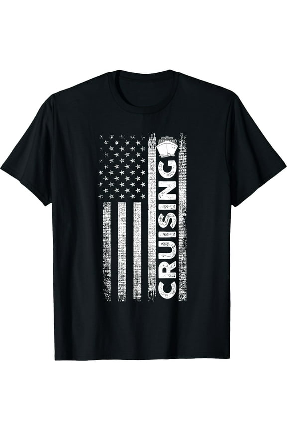 Cruise Ship Captain American Flag Cruising T-Shirt