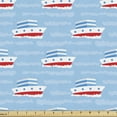 thumbnail image 1 of Ambesonne Cruise Ship Fabric by the Yard Upholstery, Cartoon Sailor Theme, 5 Yards, Pale Blue Vermilion, 1 of 4