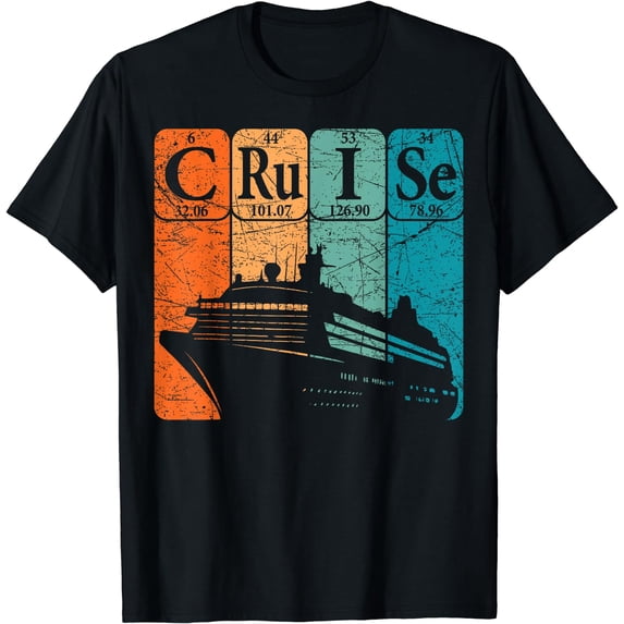 Cruise Ship Periodic Table Elements Cruise Trip Cruising T-Shirt Black 2X-Large