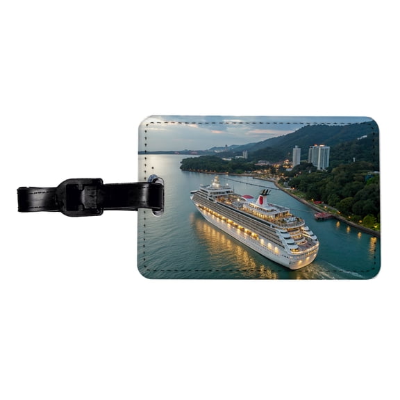 Cruise Ship Travel Vacation Faux Leather Travel Luggage Tag