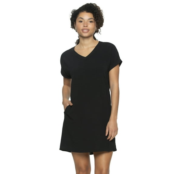 Cruise Short Sleeve Pocket Dress (Black, Small)