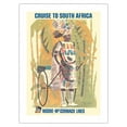 thumbnail image 1 of Cruise to South Africa - Durban Rickshaw Boy - Moore-McCormack Lines - Vintage Ocean Liner Travel Poster by Jane Oliver c.1960s - Fine Art Matte Paper Print (Unframed) 18x24in, 1 of 4