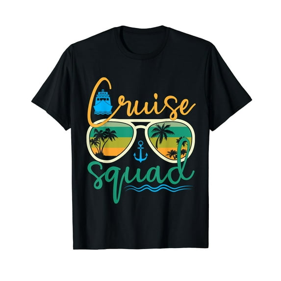 Cruise Squad 2023 Family Vacation Beach Matching Groupe T-Shirt Black Tee