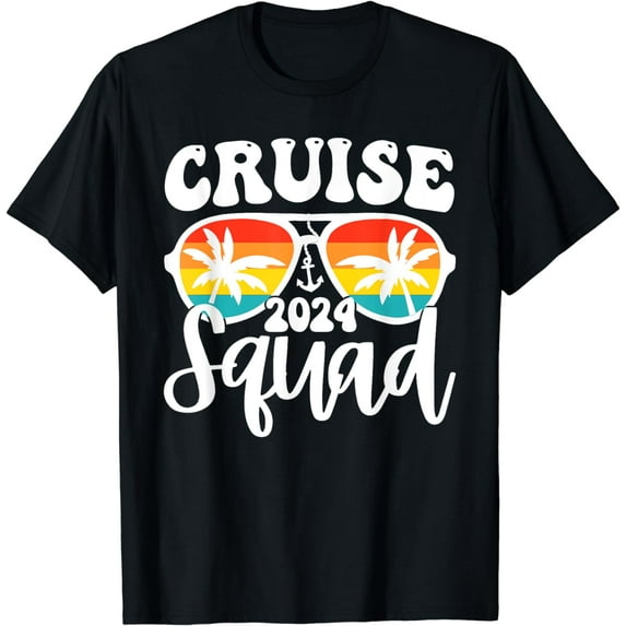 Cruise Squad 2024 Summer Family Trip Vacation Groovy Funny T-Shirt