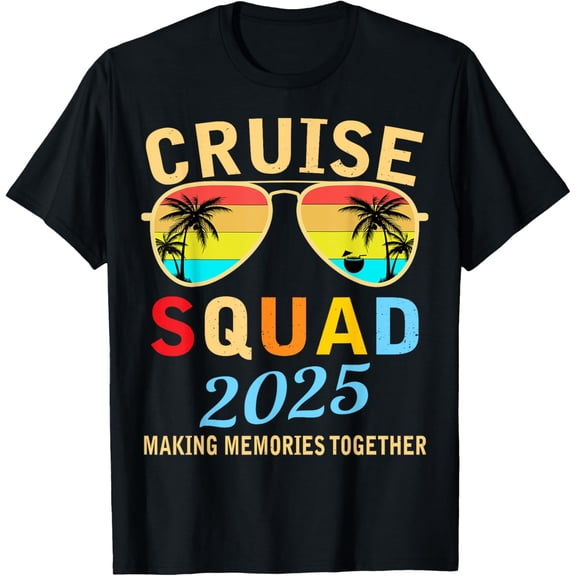 Cruise Squad 2025 Summer Vacation Matching Family Group T-ShirtMen's and women's gift, black and white T-shirt, size: Extra large S-4XL