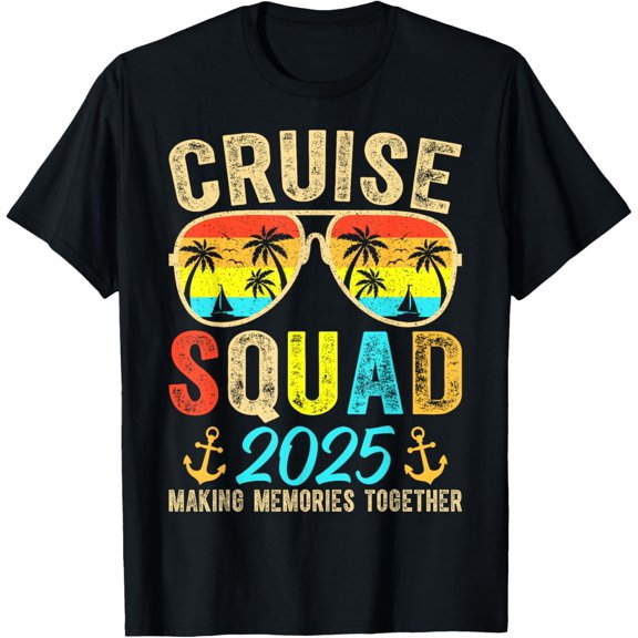 Cruise Squad 2025 Summer Vacation Matching Family Group T-ShirtMen's and women's gift, black and white T-shirt, size: Extra large S-4XL