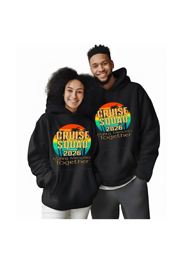 Cruise Squad 2026 Couple Hoodie - Matching His and Hers Hoodie - Husband and Wife Pullover - Couples Vacation Hoodie