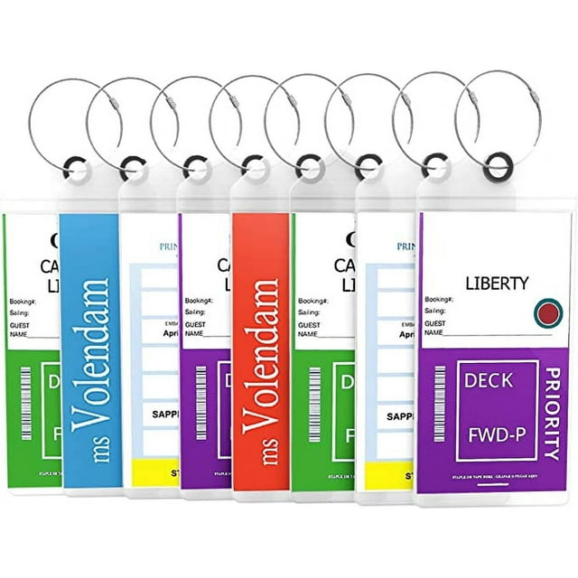 Cruise Travel Luggage Tags, Clear PVC Etag Holders with Zip Seal