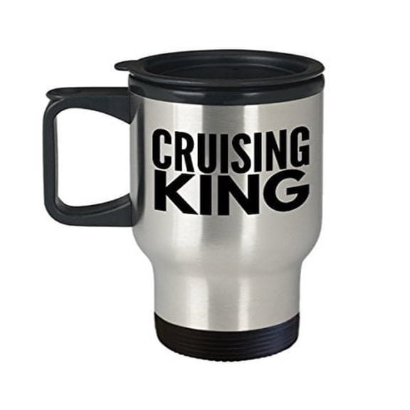 Cruise Travel Mug - Cruising King - Vacation Themed Gift - 14 oz Stainless Steel Coffee Cup