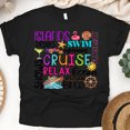 thumbnail image 1 of Cruise Vacation Word Art Shirt – Relax Swim Island Ocean Graphic Tee, Black, Size 2XL, 1 of 5