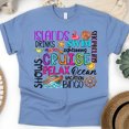 thumbnail image 1 of Cruise Vacation Word Art Shirt – Relax Swim Island Ocean Graphic Tee, CarolinaBlue, Size S, 1 of 6