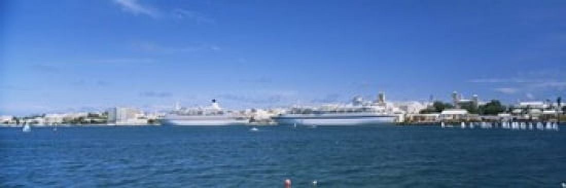 Cruise ships docked at a harbor Hamilton Bermuda Canvas Art - Panoramic Images (18 x 6)