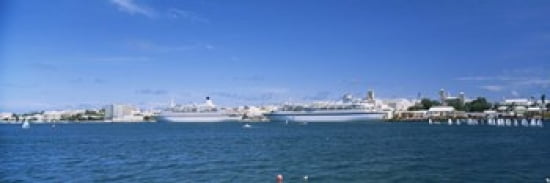 Cruise ships docked at a harbor Hamilton Bermuda Canvas Art - Panoramic Images (36 x 12)