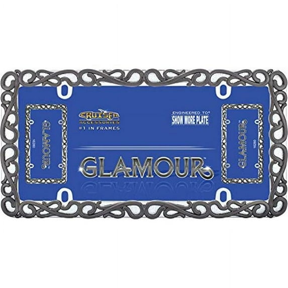 LICENSE PLATE FRAME GLAMOUR BLACK