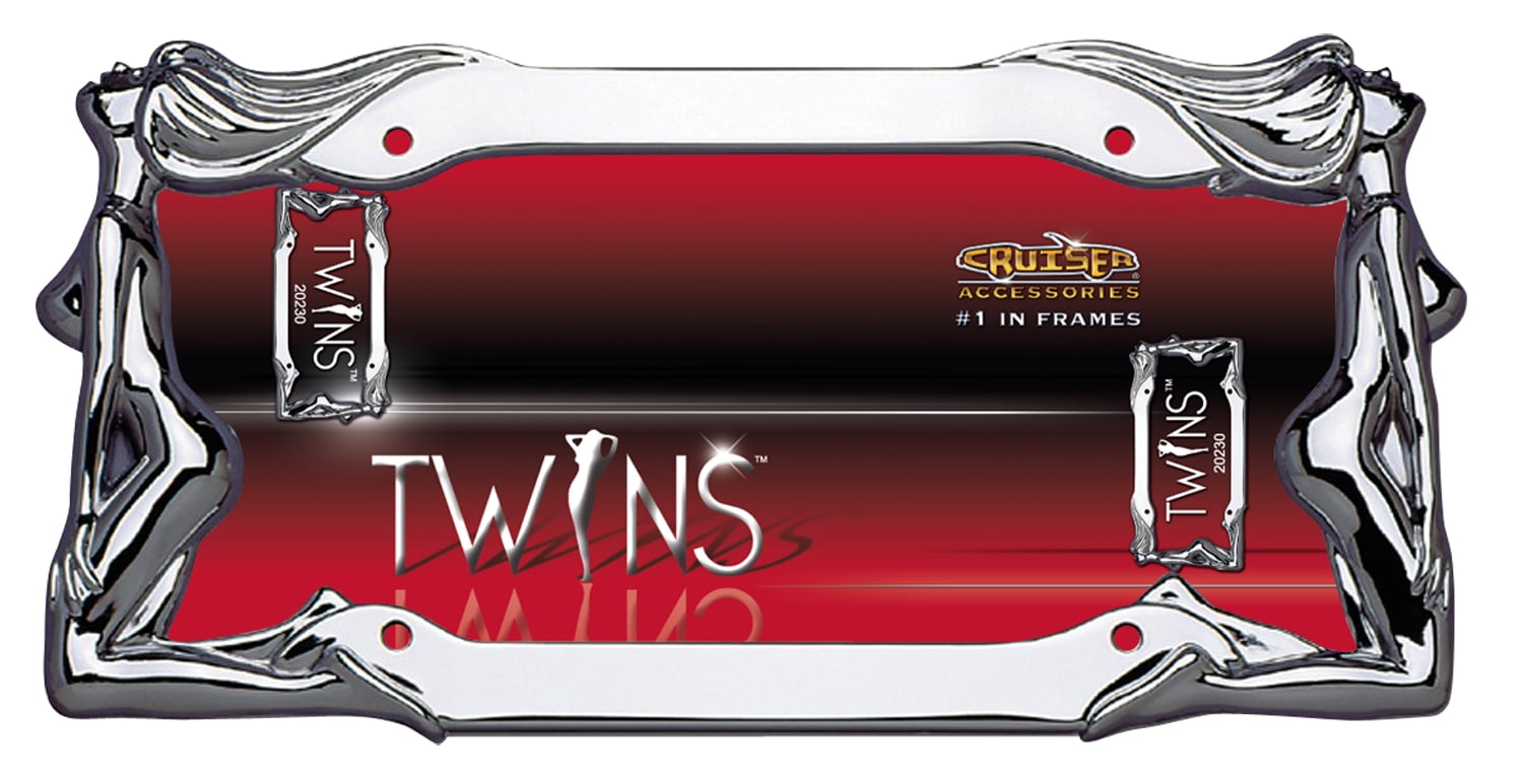 Cruiser Accessories 20230 Fashion License Plate Frame; Twins; Chrome ...