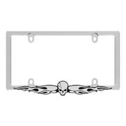 Cruiser Accessories Skull License Plate Frame with Adjustable Emblem
