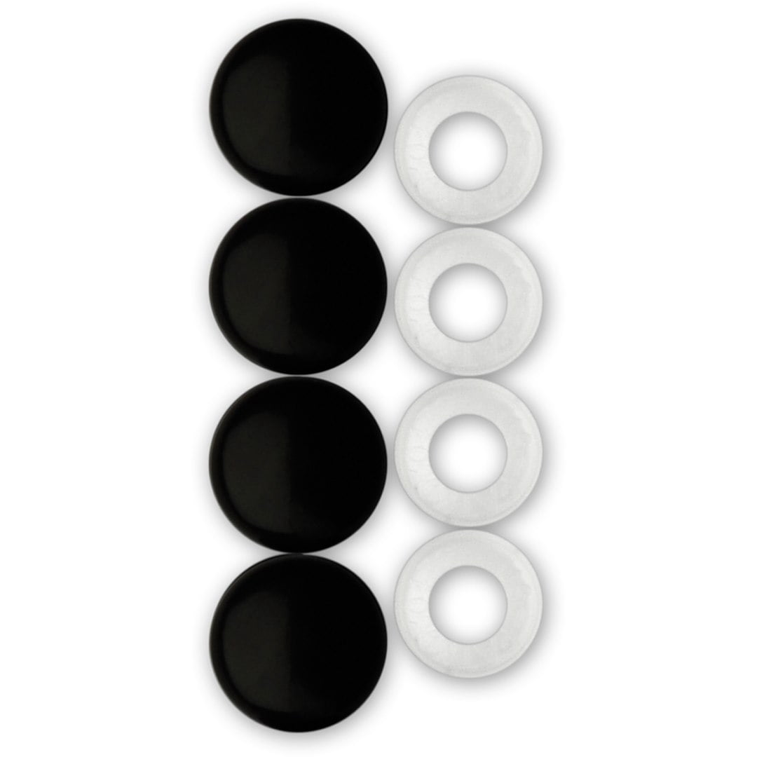 Cruiser Accessories 82650 License Plate Fastener Caps - Black, Pack of 4