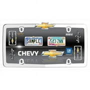Cruiser Accessories Chevy License Plate Frame, Chrome And Gold