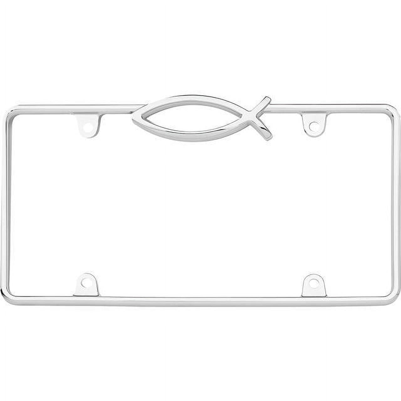 Cruiser Accessories License Plate Frame Ichthus Chrome 29003