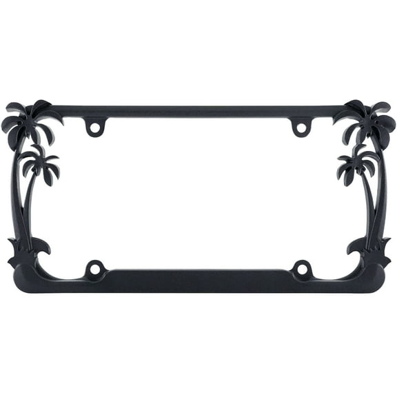 Cruiser Accessories Tropical Palm Tree License Plate Frame in Black