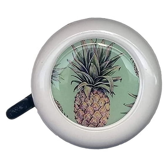Cruiser Candy Fashion Bicycle Bell, Classic Steel Ringer with Loud Clear Sound, Stylish Bike Bell for Adults & Kids, Polished Steel, Style, Easy Install, Universal Fit for Handlebars - Pineapple