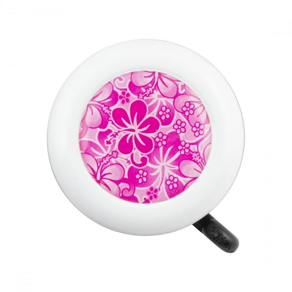 Cruiser Candy Fashion Bicycle Bell, Classic Steel Ringer with Loud Clear Sound, Stylish Bike Bell for Adults & Kids, Polished Steel, Style, Easy Install, Universal Fit for Handlebars - Pink Hawaiian