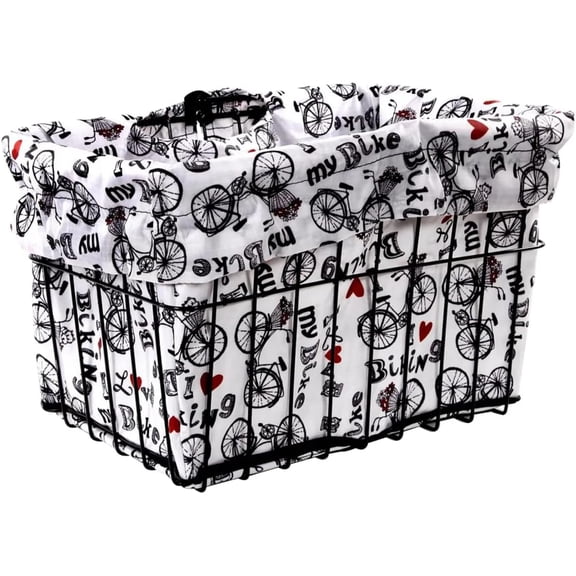Cruiser Candy Bike Basket Liner Waterproof, Universal Fit for Most Bike Baskets, Stylish 2in1Tote, Bike Basket Cover, EBiKE Front Wire Or Wicker Bike Baskets Fits Up to 15x12x10