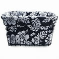 thumbnail image 1 of Cruiser Candy Bike Basket Liner Waterproof, Universal Fit for Most Bike Baskets, Stylish 2in1Tote, Bike Basket Cover, Front Wire Or Wicker Bike Baskets Fits Up to 15x12x10 - Black White Hibiscus, 1 of 2