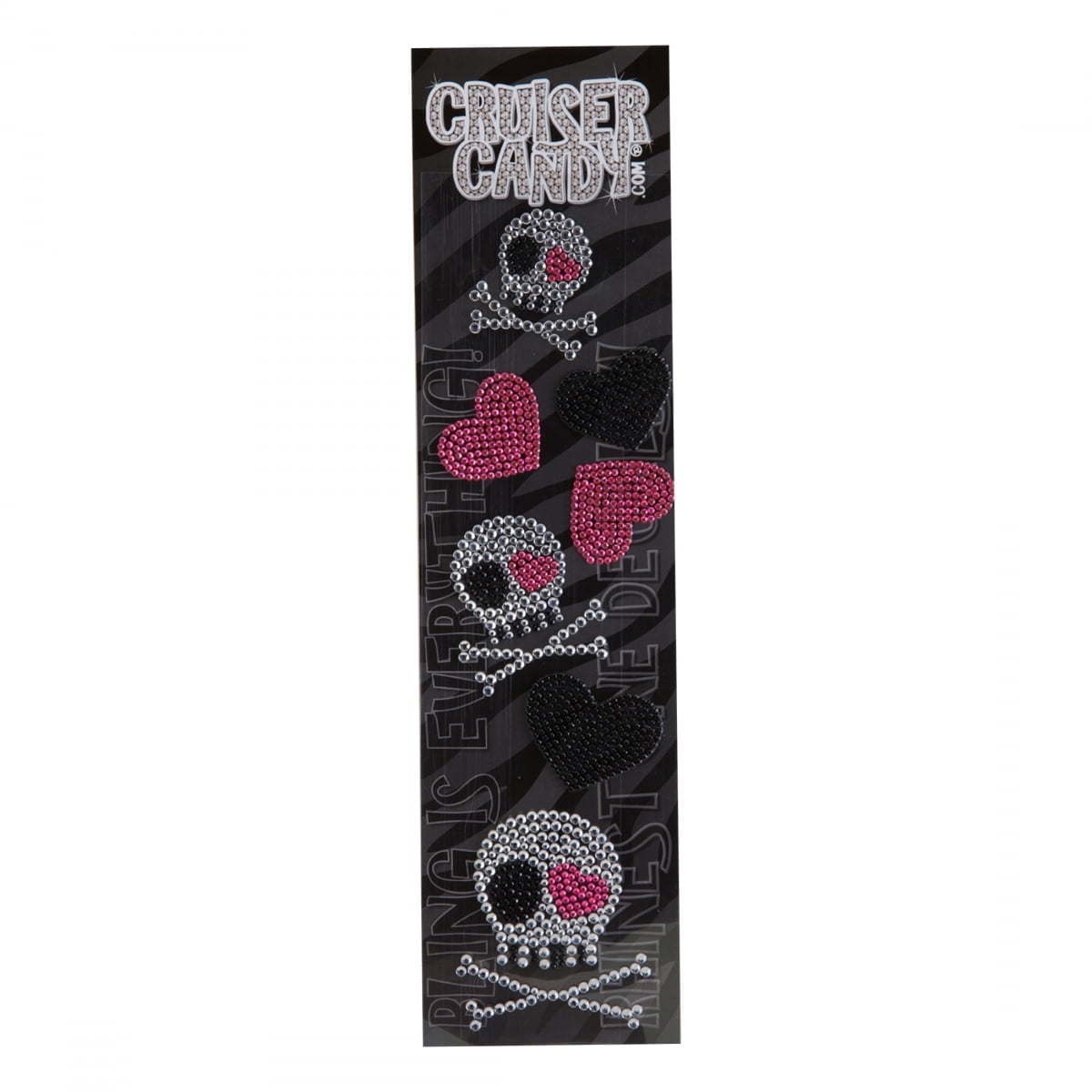 Cruiser Candy Crystal Bicycle Helmet, Bike Fender,  Bike Helmet, Car Stickers, Bling Crystal Rhinestone Bike Sticker Decals - Sugar Skulls