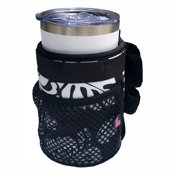 Cruiser Candy Freedom E-Bike Drink & Phone Caddy Insulated Drink Holder Black Hibiscus Hook & Loop Straps