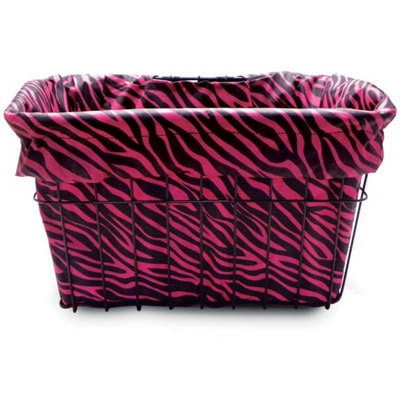 Cruiser Candy Bike Basket Liner Waterproof, Universal Fit for Most Bike Baskets, Stylish 2in1Tote, Bike Basket Cover, Front Wire Or Wicker Bike Baskets Fits Up to 15x12x10 -Hot Zebra