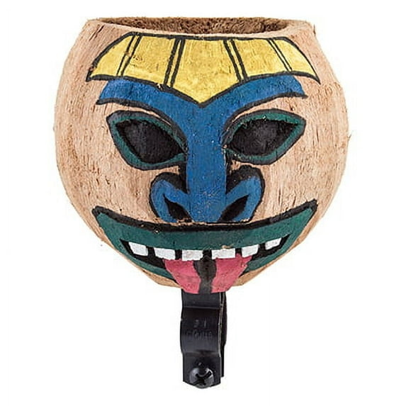 Cruiser Candy Coconut Bike Cup Holder, Bicycle Drink Holder for Water Bottle, Can, Coffee & Cell Phone - Hand Carved Natural Coconut Shell - Fits Most Bikes - Rad Face