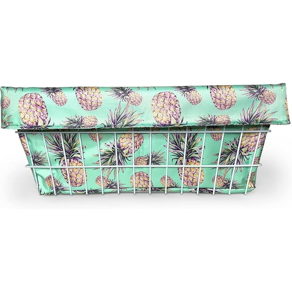 Cruiser Candy Adult Trike Bicycle Basket Liner, Nylon, Rack Mounting, Zippered Closure - 23x11x11 inches Extra Large - Pineapple