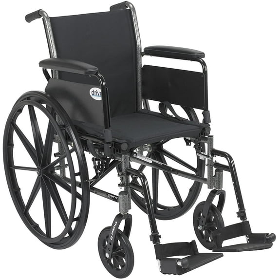 Cruiser III Light Weight Wheelchair with Flip Back Removable Arms, Full Arms, Swing away Footrests, 16" Seat( Pack of 2 )