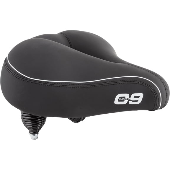 Cruiser Select Ariflow CS Bike Saddle, 10.5" x 10.75", Soft Touch Vinyl Bike Seat, Coil Spring, Vented Anatomic Relief