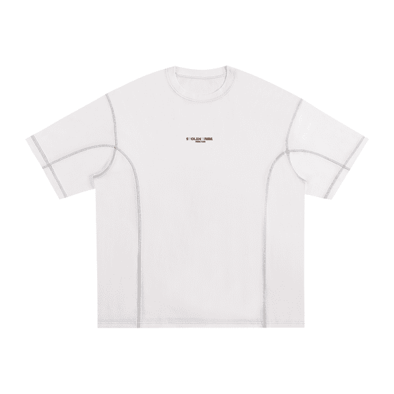 Cruisin' Contrast-Stitched Cotton Ivory T-Shirt