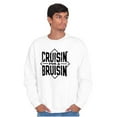thumbnail image 1 of Cruisin For a Bruisin Fight Rebel Punk Men's Big & Tall Crewneck Sweatshirt Brisco Brands 4X, 1 of 5