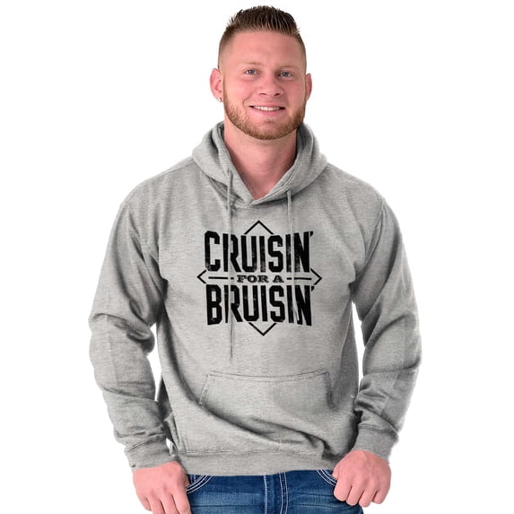 Cruisin For a Bruisin Fight Rebel Punk Men's Big & Tall Graphic Hoodie Brisco Brands 5X